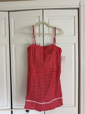 Ardene Red Plaid Spaghetti Strap Camisole Dress